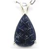 Image 1 : Genuine 9.70 ctw Carving Sapphire DesignPendant 14k