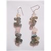 Image 1 : NATURAL 56.15 CTW ROSEQUARTZ, MOONSTONE EARRING .925 ST