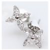 Image 1 : 14K WHITE GOLD FLOWER EARRING WITH DIAMONDS