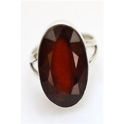 Natural 28.20 ctw Hazonight Garnet Oval Ring .925 Sterl