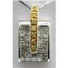 Image 1 : Genuine 0.92 ctw Diamond Invisible Pendant 14k 2-T Gold