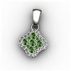 Image 1 : Genuine 0.52 ctw Green Tourmaline Diamond Pendant 14k