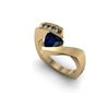 Image 1 : Genuine 0.82 ctw Sapphire Trillion Diamond Ring 14k