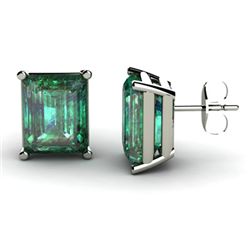 Genuine 11.60 ctw Emerald Earring 14k W/Y Gold