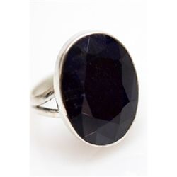 Natural 30.85 ctw Sapphire Oval Ring .925 Sterling