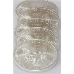 Natural 5 Oz Coin Fine Silver USA (5) One Dollar 2011