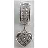 Image 1 : Genuine 1.08 ctw Invisible Dangling Heart Pendant 18k