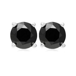 Genuine Black Diamond 0.50 ctw Earring 14K W/Y Gold