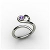 Image 1 : Amethyst 0.10 ctw Heart Design Ring 18kt W/Y Gold