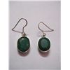 Image 1 : NATURAL 23.85 CTW EMERALD OVAL ERRINGS .925 STERLING SI