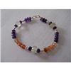 Image 1 : 116.80 ctw Mix Semi Precious Bracelet.925 Sterling