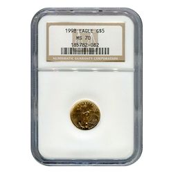 Certified American $5 Gold Eagle 1998 MS70 NGC