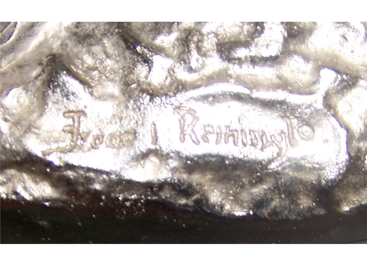 FREDERIC REMINGTON "THE CHEYENNE" STERLING SILVER PLATED BRONZE.