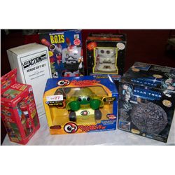 (6) PIECE NEW IN BOX ASSORTED TOYS & ROBOTS.