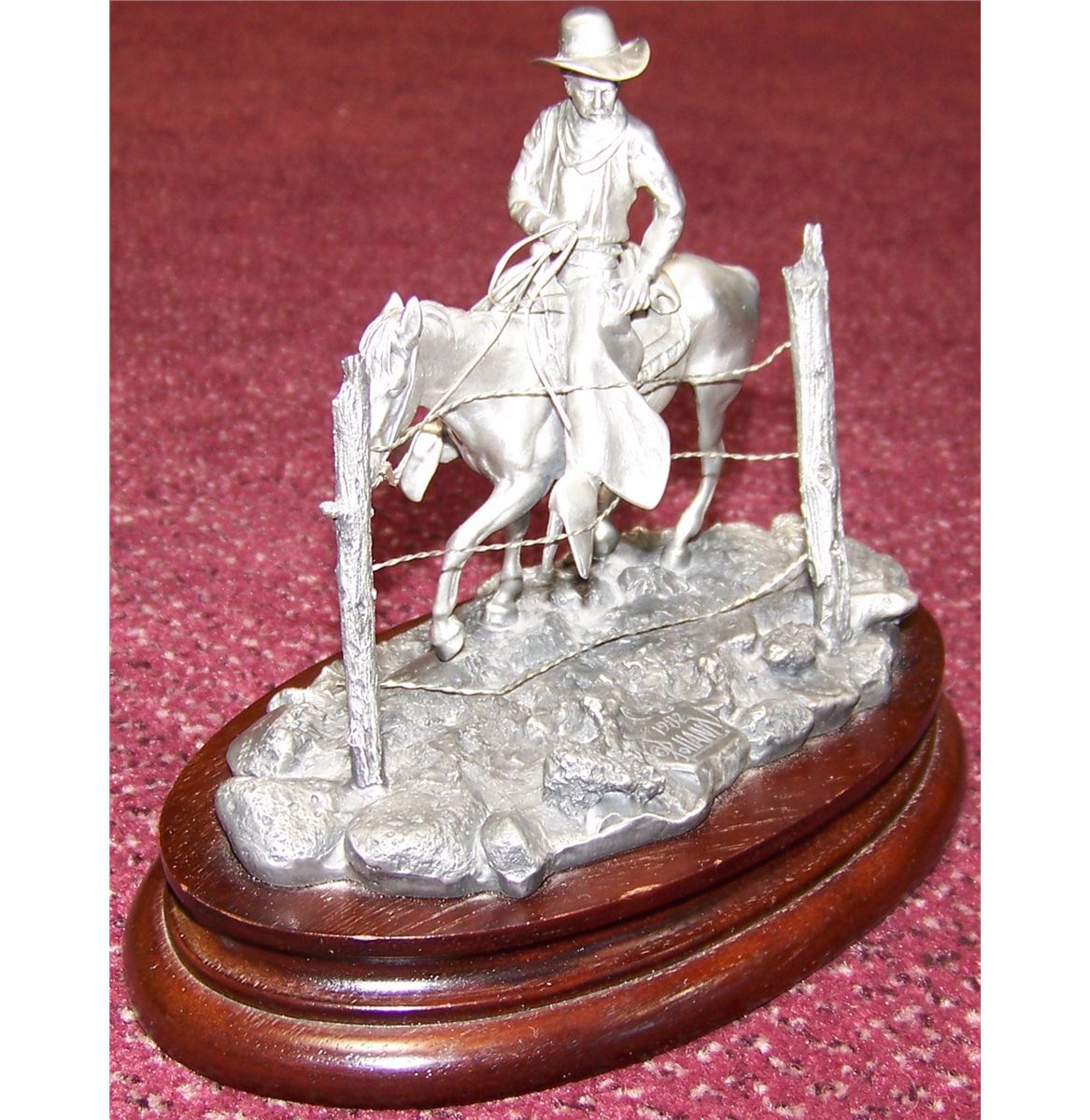 "LINE RIDER" by Donald Polland 1982 . LIMITED EDITION PEWTER SCULPTURE.