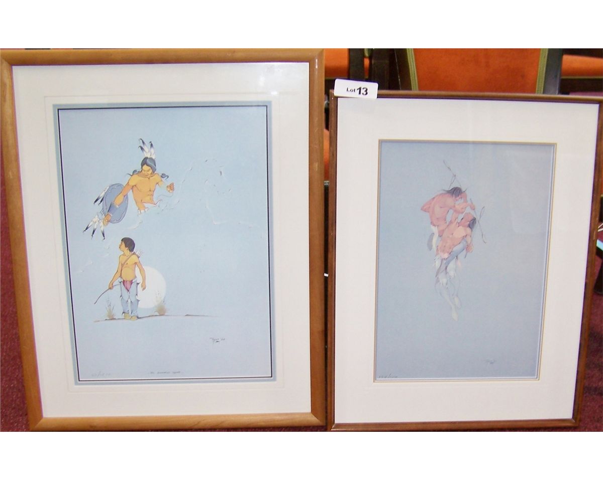 Two Native American Works by Jerome Tiger.