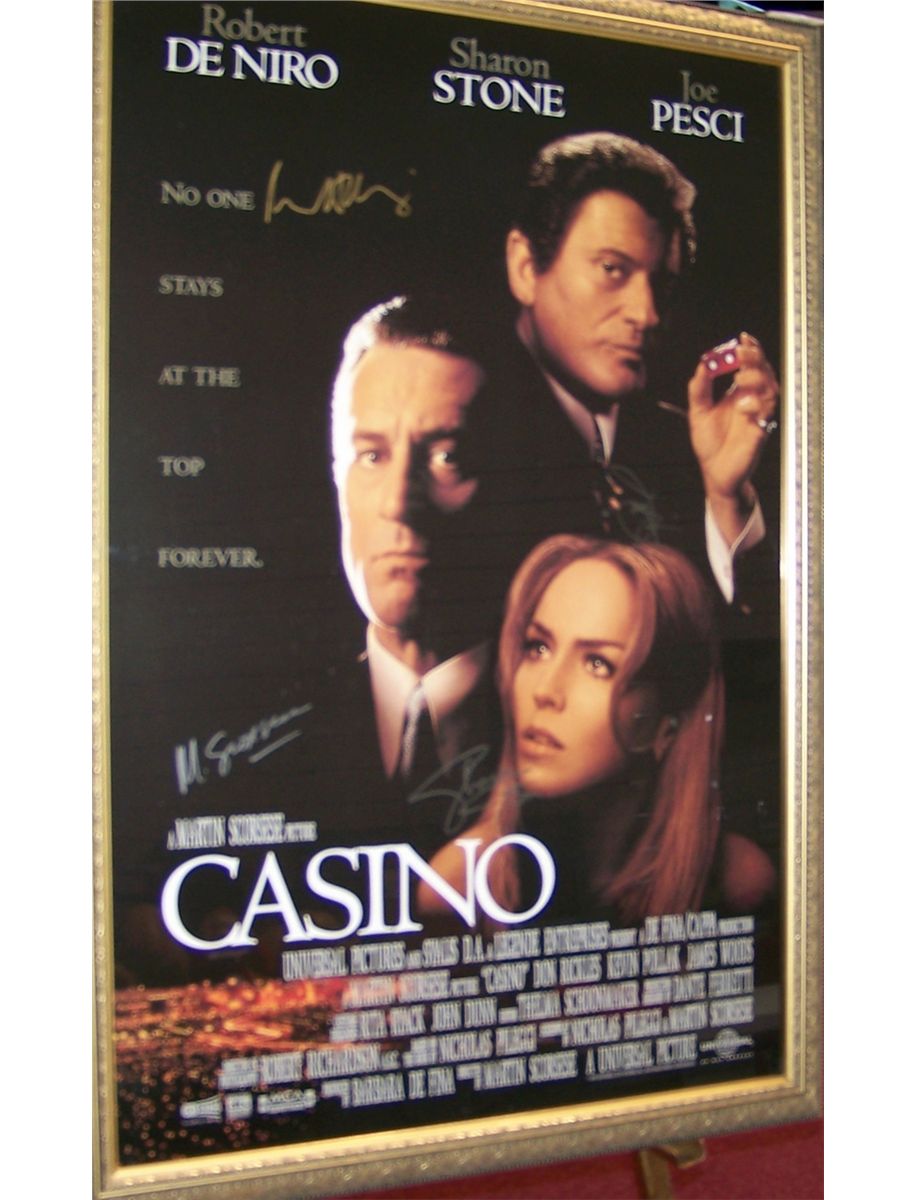 RARE SIGNED "CASINO" MOVIE POSTER W/ C.O.A , CUSTOM FRAMED.