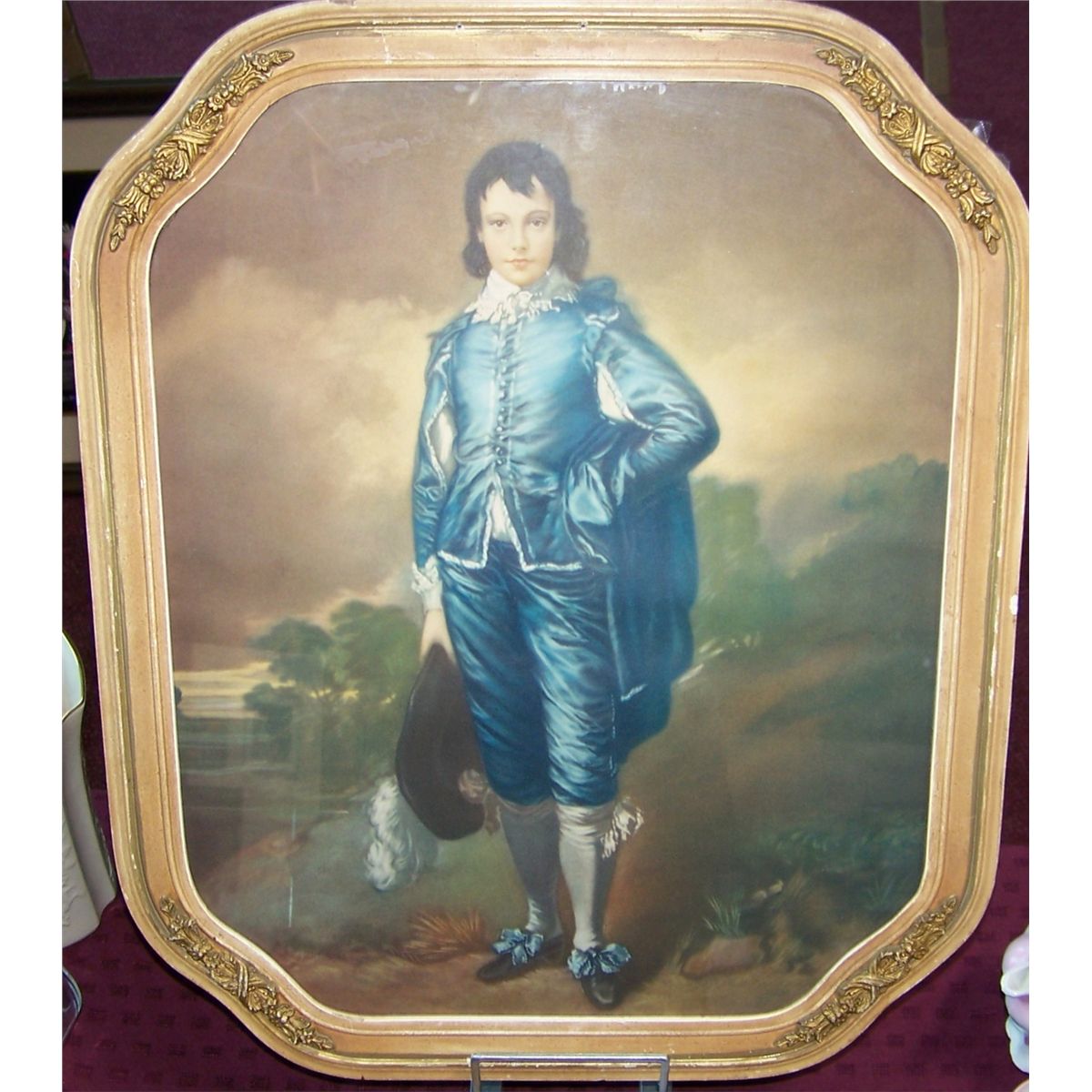 Vintage Antique Nicely Framed Blue Boy Pink Girl