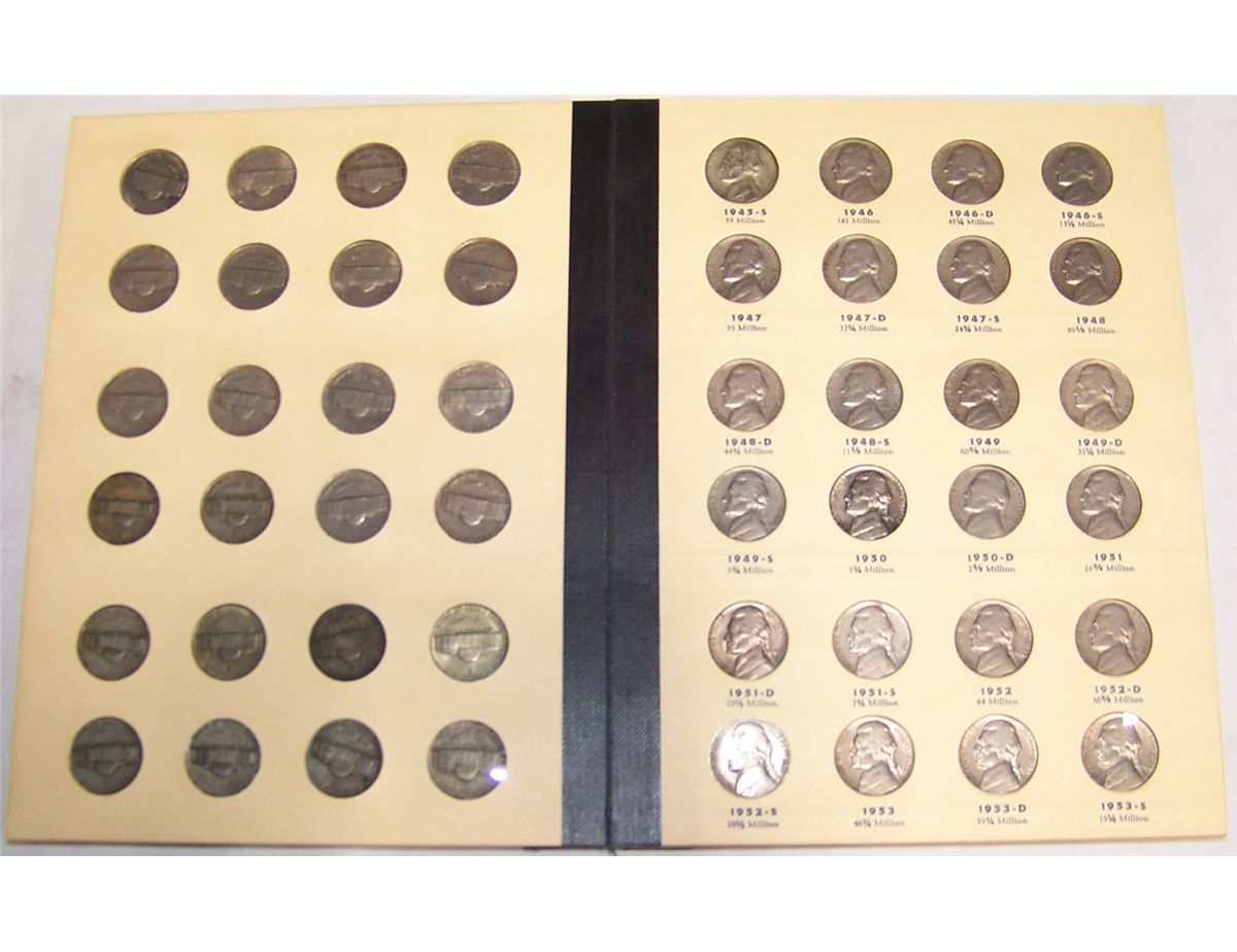 COMPLETE SET OF JEFFERSON NICKELS 19381965+ 1973 INCLUDING ALL SILVER