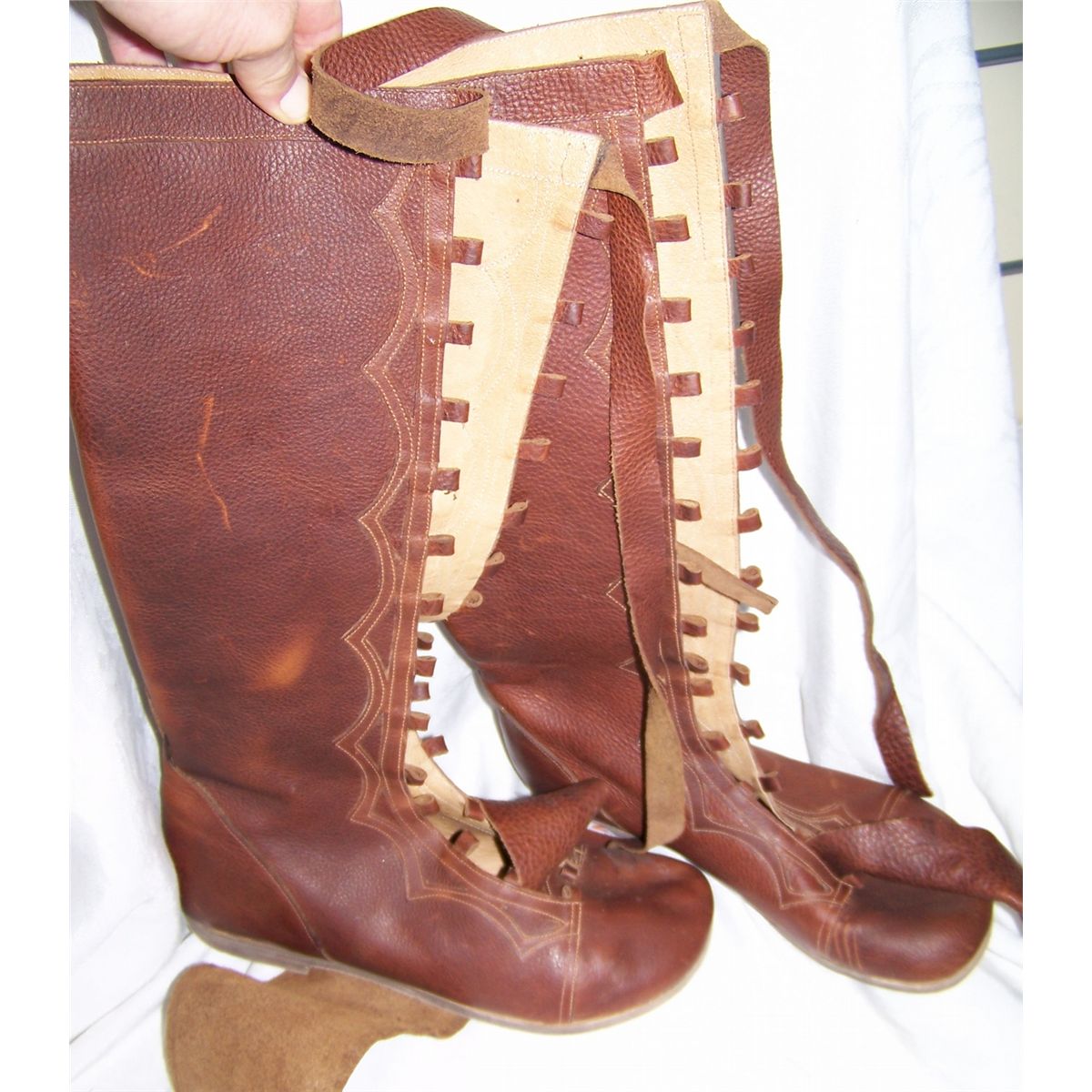 ALEXANDER MOVIE PROP LEATHER BOOTS WORN BY "CASSANDER" MR. R.MEYERS