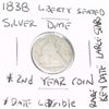 Image 1 : 1838 LIBERTY SEATED DIME SILVER KEY DATE LARGE STARS *RARE 2nd YEAR COIN!!
