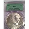 Image 1 : 1923 SILVER PEACE DOLLAR PCGS MS-64