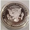 Image 1 : 1996 1/2 LB KENNEDY .999 PURE SILVER MEDALLION 8 TROY OZ