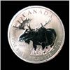 Image 1 : 2012 CANADIAN MOOSE FROM THE WILDLIFE SERIES BU 1 OUNCE .999 SILVER COIN