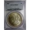 Image 1 : 1887 MORGAN DOLLAR PCGS MS64 +