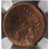 Image 2 : 1907    Indian penny  NGC64RB