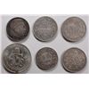 Image 1 : Lot of silver foreign coins SCARCE:1862 India rupee F-1907 F-1914  XF 50 cent