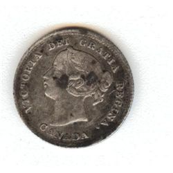 1898 5 CENT SILVER CANADA VERY LO MINTAGE  EST.$40.00-$45.00