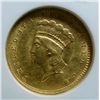 Image 2 : 1856 SLANTED 5 GOLD DOLLAR NGC MS-62 , EST. $550.00-$600.00