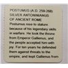 Image 3 : Roman ancient silver  coin GUARANTEED GENUINE--Postumas  259-268