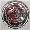 Image 2 : 2012  Australian year of dragon colorized 1 oz.silver  NGCPF69  ultra cameo