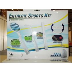 Extreme Sports Kit For  Wii Steering Wheel- Baseball Bat- golf club-  Tennis Racket