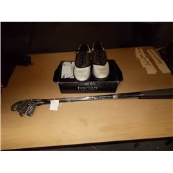 Foot Joy Golf Shoes 8.5 Wide & Misc. Golf Clubs