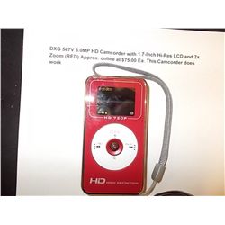 DXG 567V 5. OMP HD Camcorder with 1.7 - inch Hi-Res LCD & 2x Zoom (Red)  This Camcorder does work. o