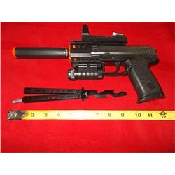 Compact Toy Gun approx 12" long With Screw Driver Can opener tool