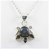Image 1 : 25.ctw Blue Fire Silver Pendant