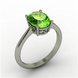 Peridot 2.00 ctw Ring 14kt White Gold