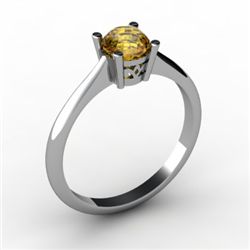 Citrine 0.40 ctw Ring 14kt White Gold