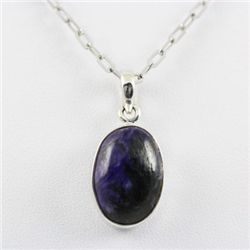 17.5ctw Purple Sugilite Silver Pendant