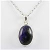 Image 1 : 17.5ctw Purple Sugilite Silver Pendant