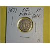 Image 1 : 1871 3 CENT NICKEL