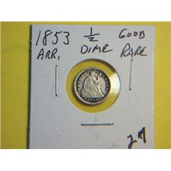1853 1/2 DIME