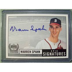 Autographed Warren Spahn Baseball Card