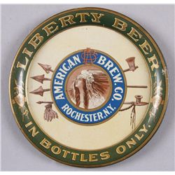 Original Tin Advertiser - Liberty Beer"American Brew Co.,Rochester, NY", in bottles  only, depicting