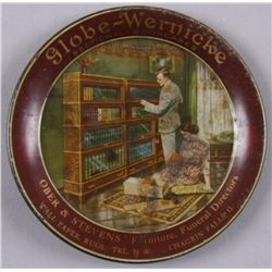 Original Tin Advertising Tray - Globe-WernickeGlobe-Wernicke Sectional Bookcases, Ober &  Stevens, 4
