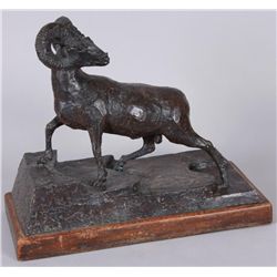 Original Bronze of RamBy noted artist Bruno Herman Groth(1905-1991)  Best known for his modern art s
